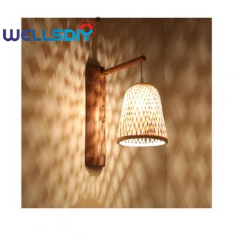 Vintage bamboo wall lamp