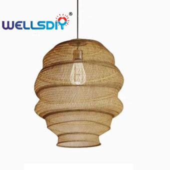 hand-woven rattan hanging lamp