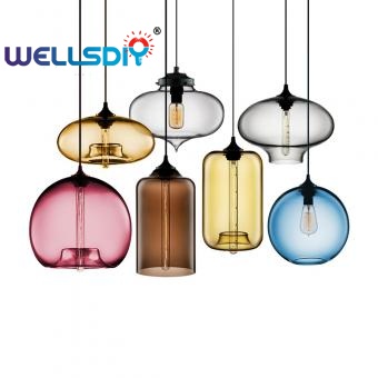 industrial glass pendant light