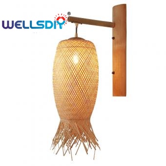 Vintage bamboo wall lamp