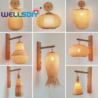 Vintage bamboo wall lamp