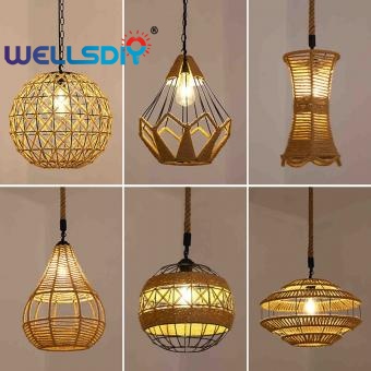 Hemp Rope cage hanging light