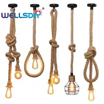 Retro Loft rope pendant lamp