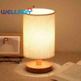 Solid Wood Fabric Table Lamp