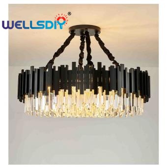 Aluminum Black crystal chandelier