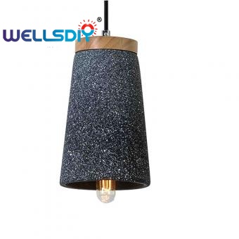 Black Cylindrical Terrazzo Pendant Lamp