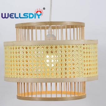 Vintage rattan bamboo pendant lamp